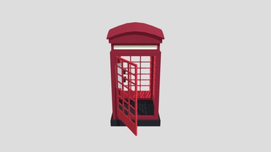 london telephone box - download free 3d model chongdashu 725de9f simple iconic low-poly flat shaded look 3d print model - Mito3D