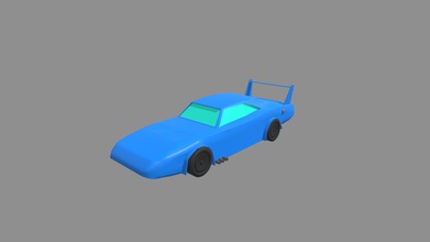 low-poly coche - descargar gratis 3d modelo drus 58c0486 versión dodge challenger 1969hizo de color azulusted puede personalizar el que usted deseacoche separados partes 3d print model - Mito3D