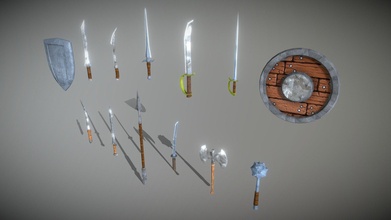 low-poly medieval weapon - download free 3d model bar0nline pazan2213 b699ce8 3d print model - Mito3D