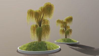 low-poly silver willow version 8 - buy royalty free 3d model vis-all-3d vis-all trees tree green plant plants park leaf vegetation jungle weeping leafs gardening 3dhaupt animation leaves 3d print model - Mito3D