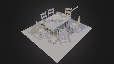 low poly bar fight scene - 3d model mediocrekate b8f086c stylised assets 3d print model - Mito3D