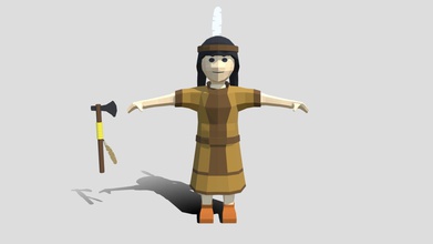 low poly cartoon native indian woman - buy royalty free 3d model chroma3d vendol21 e9ef6aa his modeled prepared low-poly style renderings background general cg visualization presented 3 meshes quads only hat axe seperate objects verts 1957 faces 1912 have simple materials diffuse colors no ring maps uvw mapping available original file created blender you receive 3ds obj fbx blend dae stl all preview images were rendered cycles product ready render out-of-the-box please note lights cameras included clean alone other provided files centered origin has real-world scale 3d print model - Mito3D