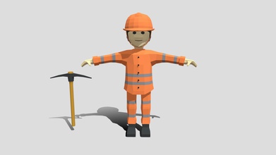 low poly cartoon street worker - buy royalty free 3d model chroma3d vendol21 5ec7872 his modeled prepared low-poly style renderings background general cg visualization presented 3 meshes quads only hat pickaxe seperate objects verts 1773 faces 1718 have simple materials diffuse colors no ring maps uvw mapping available original file created blender you receive 3ds obj fbx blend dae stl all preview images were rendered cycles product ready render out-of-the-box please note lights cameras included clean alone other provided files centered origin has real-world scale 3d print model - Mito3D