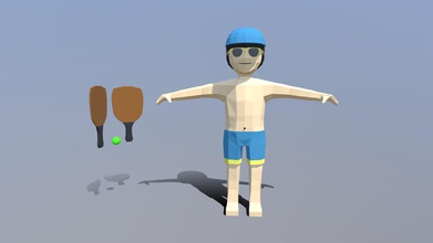 low poly cartoon summer guy - buy royalty free 3d model chroma3d vendol21 f869d4d his character modeled prepared low-poly style renderings background general cg visualization presented 6 meshes quads only hat sunglasses rackets ball seperate objects verts 2118 faces 2077 have simple materials diffuse colors no ring maps uvw mapping available original file created blender you receive 3ds obj fbx blend dae stl all preview images were rendered cycles product ready render out-of-the-box please note lights cameras included clean alone other provided files centered origin has real-world scale 3d print model - Mito3D