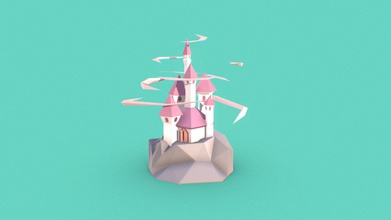 low poly castle - buy royalty free 3d model steele steelefrau a9a2001 super stylised easy switch colours around 3d print model - Mito3D