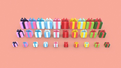 low poly gifts set - buy royalty free 3d model steele steelefrau 06cb595 super stylised various colours perfect games renders 3d print model - Mito3D