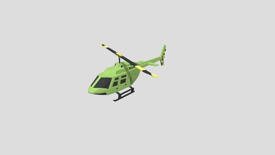 low poly helicopter - 3d model ashleygamble e644094 here wanted get more into flying objects many attempts modeling chosen army green alike colour looked realy cool time 3d print model - Mito3D