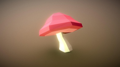 low poly mushroom - download free 3d model ggklin b8e7ee5 3d print model - Mito3D