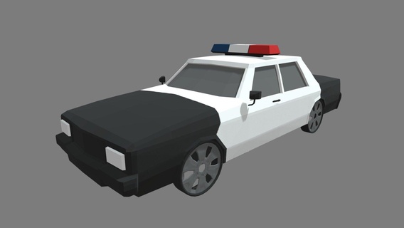 low poly police car 01 - buy royalty free 3d model viperjr3d toon white 4x4 transport security government pack equipment 50 cops cartoon vehicle lowpoly design technology black noai 3d print model - Mito3D