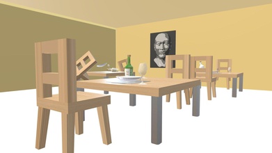 low poly scene restaurant - download free 3d model aryan dhume aryandhume 8beba4c gabbit dining my own modifications zoom look inside box 3d print model - Mito3D