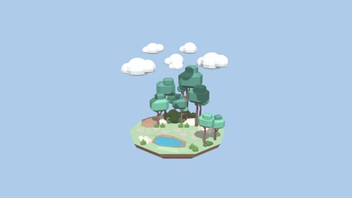 low poly small forest island environment - buy royalty free 3d model sekararum 71ce650 3d print model - Mito3D
