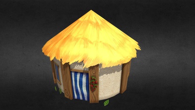 low poly stylized tribal tropical hut - buy royalty free 3d model scritta 5ea913c lowpoly cabin cartoon style cottage ready game development hand painted crib asset includes textures color bump alpha transparency normal map consist 62 polygons triangles quads whole 534 3d print model - Mito3D