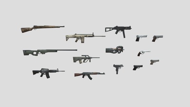 low poly weapons pack 1 - 3d model johnnyrouddro 2d5c384 made my mobile game project collada size around 700kb 3d print model - Mito3D