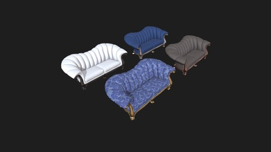 lowpoly classic sofa v1 - game asset buy royalty free 3d model cgscan cg-scan 70890d9 3d print model - Mito3D