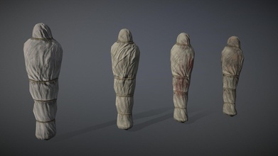 lowpoly corpse body bag medieval - buy royalty free 3d model step 6f696c6 3d print model - Mito3D