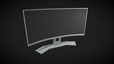 lowpoly curved gaming monitor - buy royalty free 3d model blumbum productions 7b50e92 3d print model - Mito3D