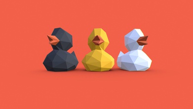 lowpoly ducks - buy royalty free 3d model steele steelefrau ab5cc31 super low poly rubber comes 3 colours optimised printing game render ready 3d print model - Mito3D
