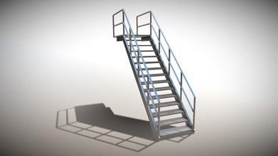 lowpoly metal stair - buy royalty free 3d model vis-all-3d vis-all stairway treppe metall game-ready step blender-3d railing construction-site 3dhaupt software-service-john-gmbh staircase gameready 3d print model - Mito3D