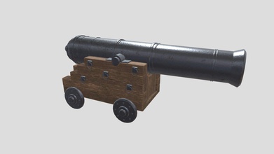lowpoly pirate cannon - 3d model pitnaree 251cdd1 3d print model - Mito3D