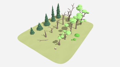 lowpoly simple trees - buy royalty free 3d model tamminen 308fb30 3d print model - Mito3D