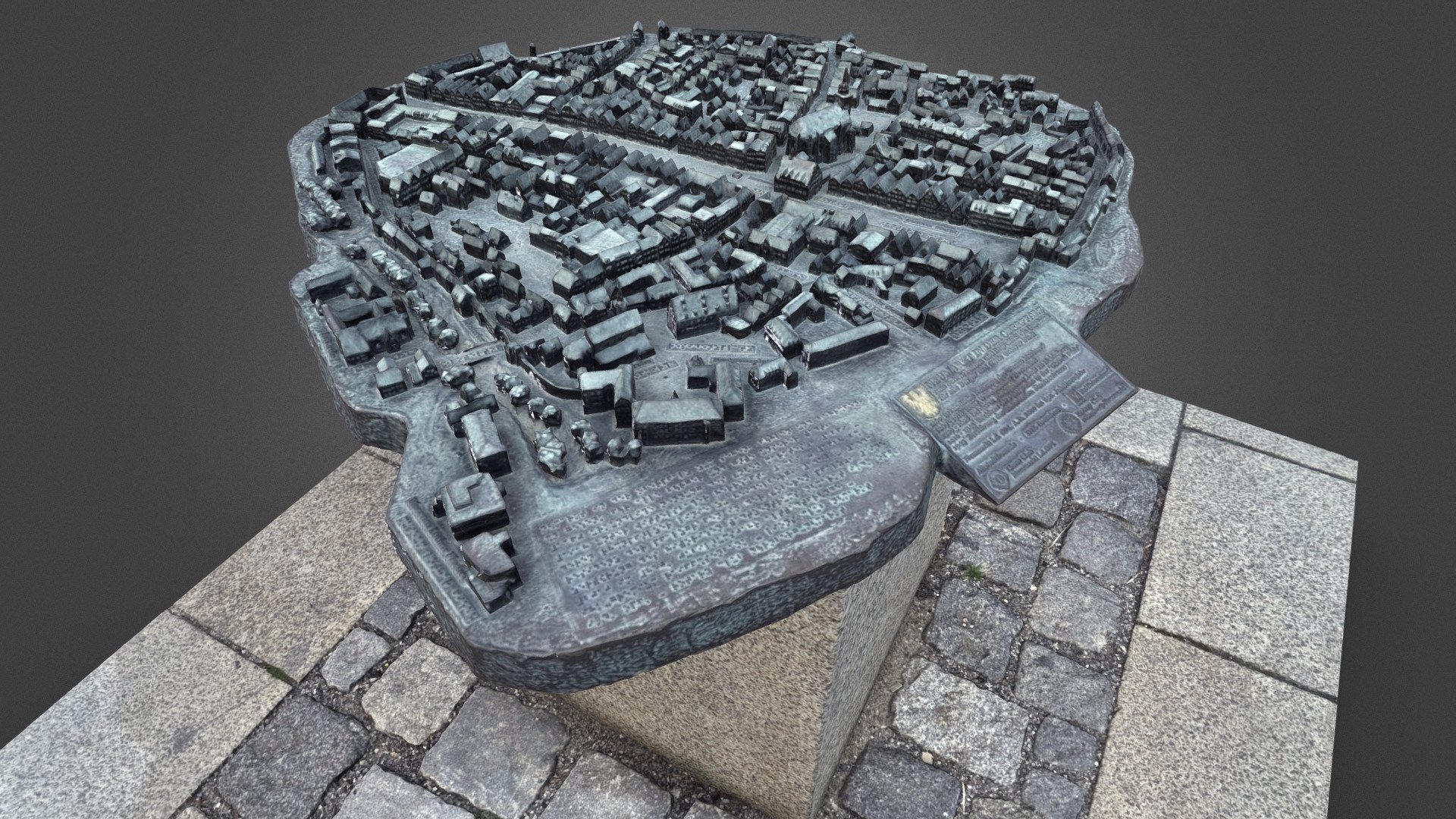 lowres bronzerelief der neumerkter altstadt - 3d model svnfbgr d686882 bonze miniature old downtown neumarkt idopf sculptor egbert broerken aus soest donation altstadtfreunde association 850th anniversary 3D print model - Mito3D