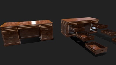 lujo escritorio comprar realeza gratis 3d modelo Thiago ferraro tiagoferraro oficina victoriano almacenamiento madera antiguo mesa cajón diseño decoración interior 3d print model - Mito3D
