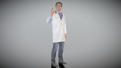 male doctor pointing 279 - buy royalty free 3d model deep3dstudio a6e842f 3d print model - Mito3D