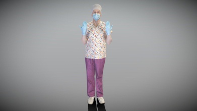 male doctor surgical gloves mask 241 - buy royalty free 3d model deep3dstudio be65633 3d print model - Mito3D