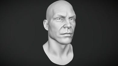 Masculin tête sculpter 02 acheter royalties libre 3d modèle rumpelstiltskin corps visage base anatomie humanoïde figure basemesh prêt figurine impression réaliste imprimable 3d print model - Mito3D