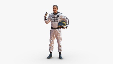 male race car driver 0268 - buy royalty free 3d model 3dfarm 08399ce rifle style people fashion beauty fat clothes figurine miniatures realistic casual character 3dprint man racing human 3d print model - Mito3D