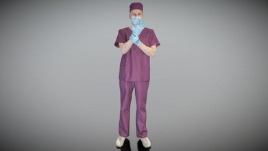 man doctor putting protective gloves 209 - buy royalty free 3d model deep3dstudio 9532b21 3d print model - Mito3D