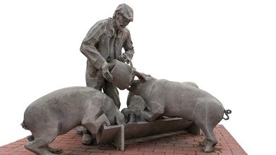 man feeding pigs - 3d model phildevine fd9e996 3d print model - Mito3D