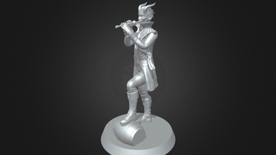 homme jouant flûte 3d impression modèle acheter royalties libre capitaine stl musique cornes instrument donjon démon dard miniature obj figurine dnd 3d print model - Mito3D