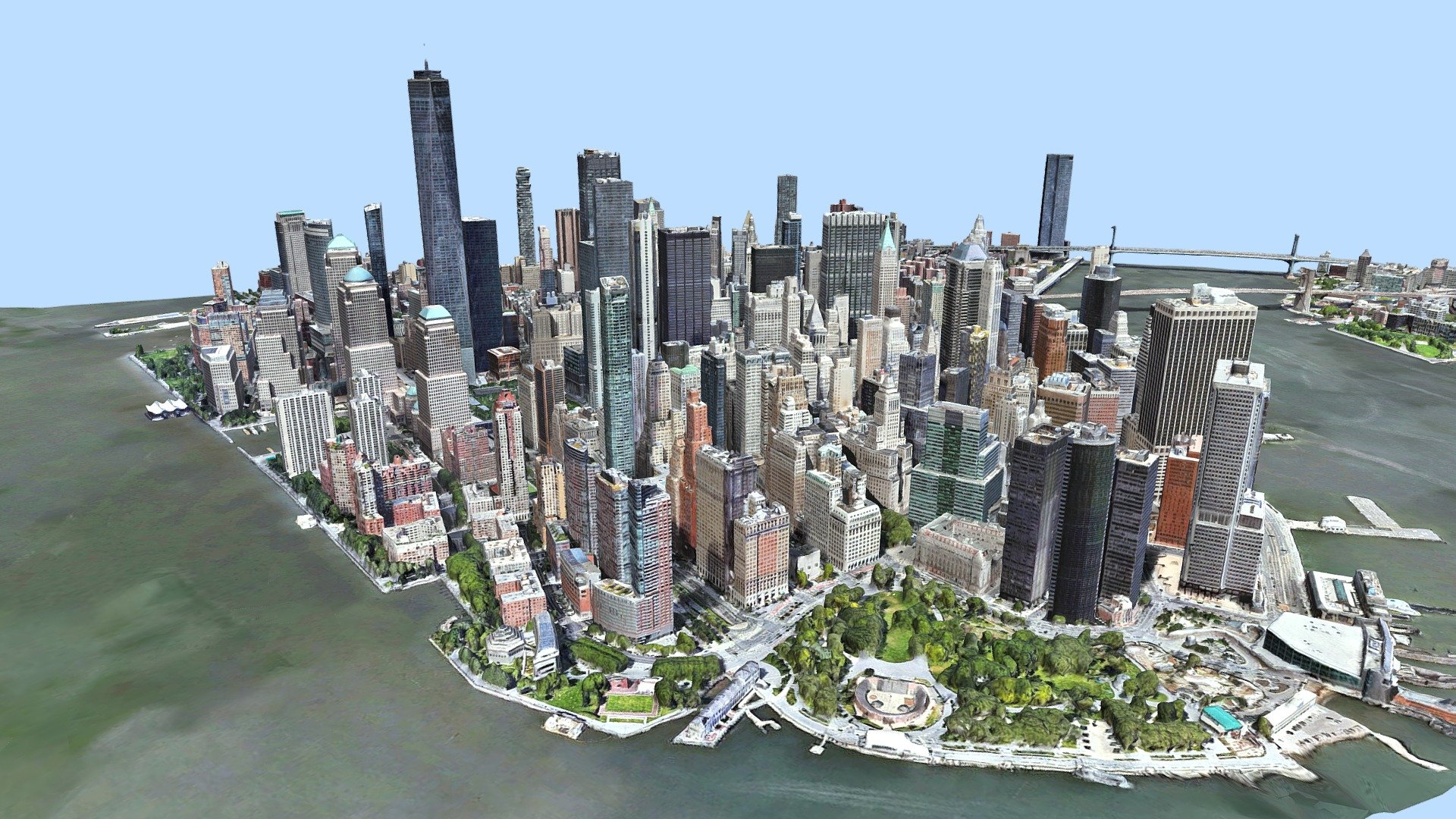 Manhattan Iorque cidade EUA Comprar realeza livre 3d modelo libanciel alta arranha céu highrise building 3D print model - Mito3D