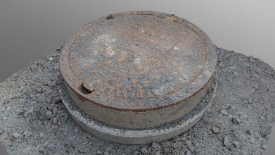 manhole sewer hatch cover gravel - buy royalty free 3d model matousekfoto 9db117a 3d print model - Mito3D