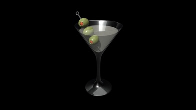 martini cocktail olives - buy royalty free 3d model render night 26d21e5 3d print model - Mito3D