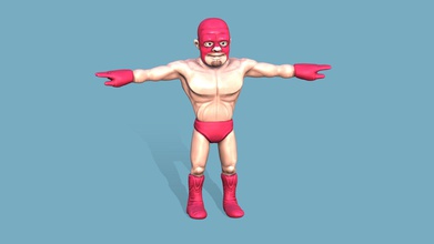 masked wrestler 2 - download free 3d model ferhatcelik faa7d58 textured version 3d print model - Mito3D
