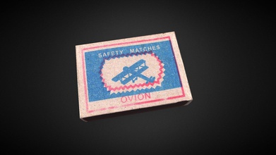 matchbox - buy royalty free 3d model studio z e720f22 matches box does not open whole without non-separable low poly game-ready subdivision real scale units cm proportions sizes observed close possible object 5 x 3 6 1 3d print model - Mito3D