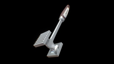 meat hammer kitchnwares brown rubber handle - buy royalty free 3d model sr surajrai18sr 0276db5 3d print model - Mito3D
