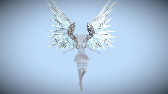 mecha angel wings - buy royalty free 3d model edjan toon future tech robotic angels sciencefiction science-fiction sci-fi futuristic fantasy robot wing angelwings arcangel robotwings mechawings 3d print model - Mito3D