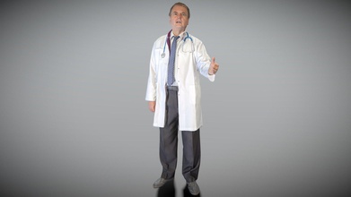 medical doctor male shaking hand 140 - buy royalty free 3d model deep3dstudio a52b259 true human size detailed adult man caucasian appearance dressed uniform captured casual pose perfectly matching variety architectural visualization background character product eg advert banners professional products devices presentations etc ready immediate use visualisations further render sculpting zbrush technical characteristics digital double scan decimated 100k triangles sufficiently clean pbr textures 8k diffuse normal specular maps non-overlapping uv map download package includes cinema 4d project file redshift shader well obj fbx files which applicable 3ds max maya unreal engine unity blender all you may find tex folder included into main archive more scans released every week everything 3d print model - Mito3D