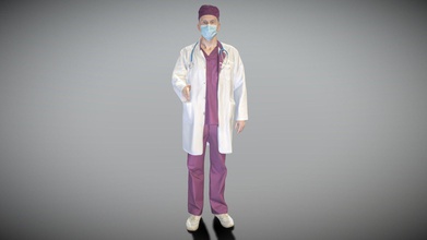 medical doctor male shaking hand 170 - buy royalty free 3d model deep3dstudio 8fc96dc true human size detailed adult man caucasian appearance dressed uniform captured casual pose perfectly matching variety architectural visualization background character product eg advert banners professional products devices presentations etc ready immediate use visualisations further render sculpting zbrush technical characteristics digital double scan decimated 100k triangles sufficiently clean pbr textures 8k diffuse normal specular maps non-overlapping uv map download package includes cinema 4d project file redshift shader well obj fbx files which applicable 3ds max maya unreal engine unity blender all you may find tex folder included into main archive more scans released every week everything 3d print model - Mito3D