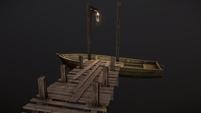 medieval dock game-ready low-poly - buy royalty free 3d model anna zhdanova 07532a7 3d print model - Mito3D