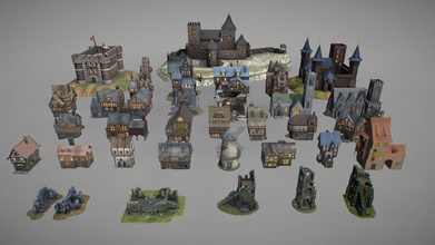 medieval fantasy buildings pack 02 - buy royalty free 3d model cg duck dee0917 game dev contains 33 assets ready use technical details features -34 building models -not rigged texture sizes 2048 collision automatically generated lods no number meshes materials material instances textures 140 supported development platforms desktop target build andriod ios documentation all these trees put you can drag them straight gallery folder 3d print model - Mito3D