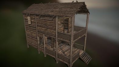 mittelalterliche Bretterbude 03 - 3d-Modell anruval 3d-Modelle d253db9 low-poly medieval wooden shack 3d print model - Mito3D