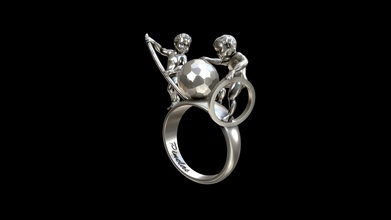 melancholia ring - buy royalty free 3d model pinelas jewellery jewelry painting cad freelancer designer 3dprinting 3dprint design zbrush gold 3d print model - Mito3D