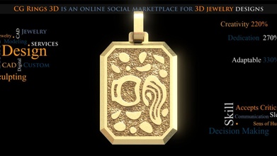 hommes Verseau zodiaque pendentif 3d modèle cg anneaux cgrings3d fb70f97 3d print model - Mito3D