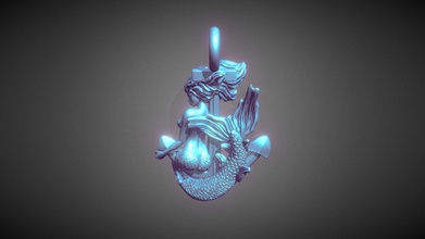 mermaid pendant - buy royalty free 3d model nello f28bf15 3d print model - Mito3D