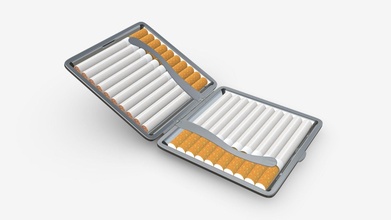 metal cigarette case 05 open - buy royalty free 3d model hq3dmod aivisastics f2360e6 3d print model - Mito3D