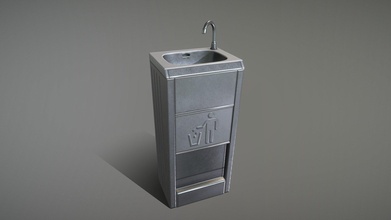 metal sink version 12 simple trashcan - buy royalty free 3d model vis-all-3d vis-all 272c37e 3d print model - Mito3D
